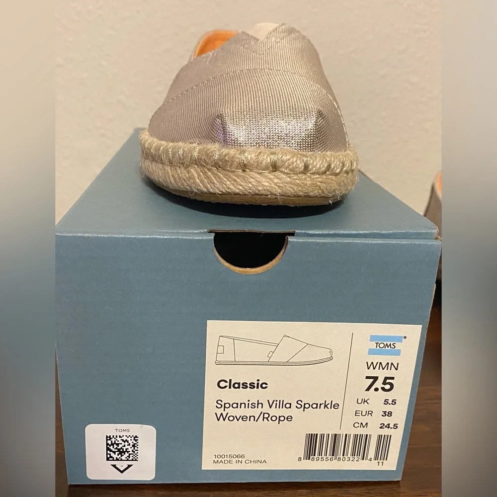 NIB TOMS Spanish Villa Sparkle Woven/Rope - Picture 7 of 7